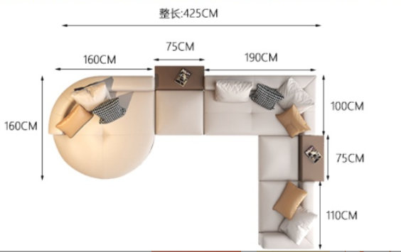 Jackson 8 Seater Fabric L-Shape Sofa