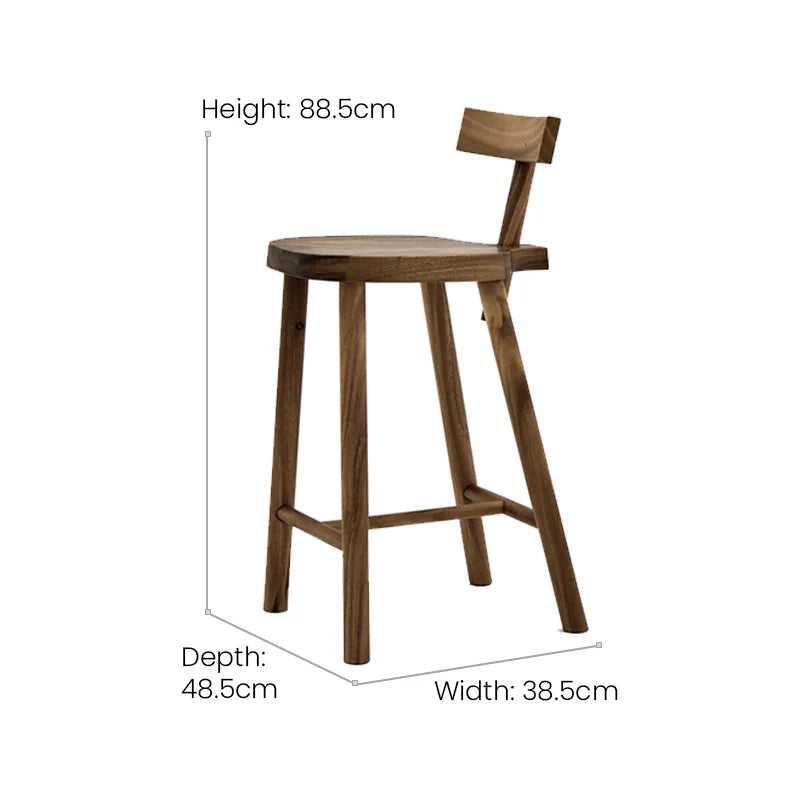 Allen Wooden Bar Stool: Elevated Comfort