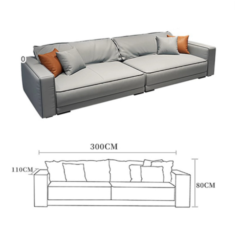 Kim 4 Seater Italian Leather Sofa