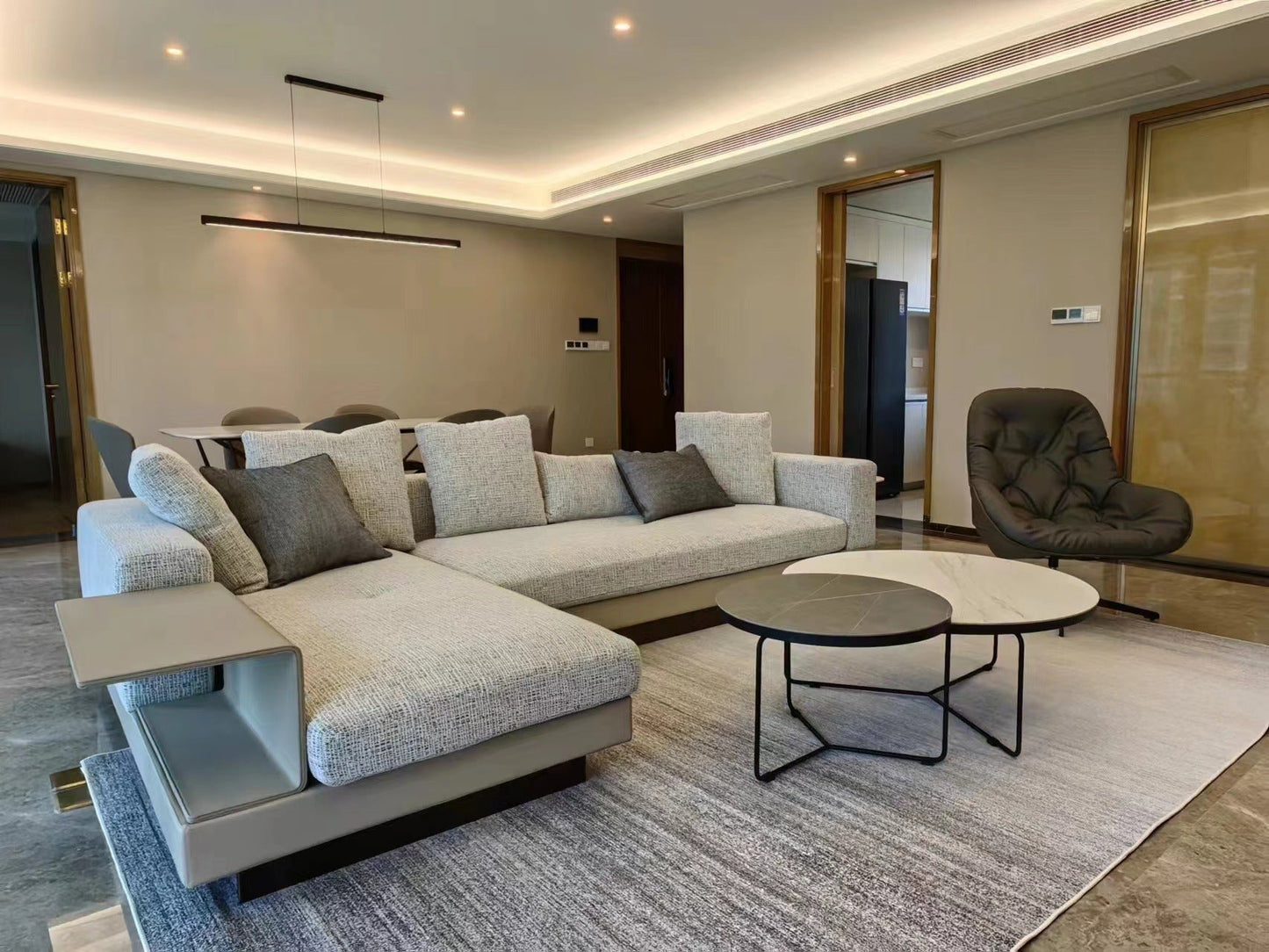 Hull 6 Seater Fabric L-Shape Sofa