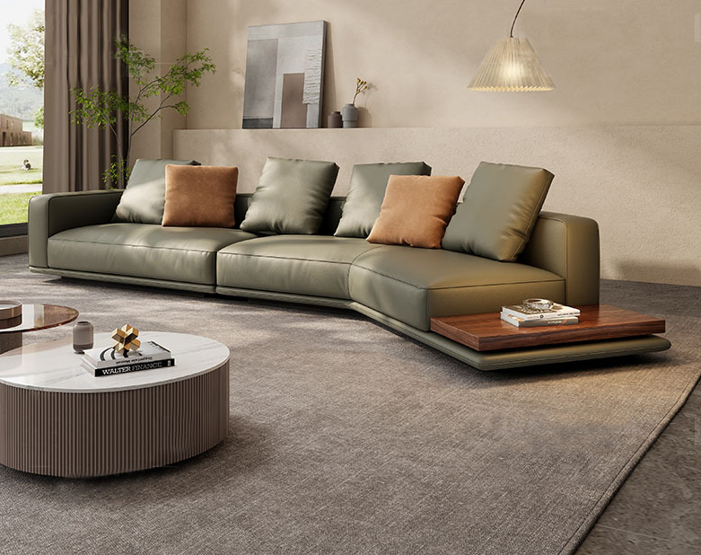 Merritt 4 Seater Leather L-Shape Sofa