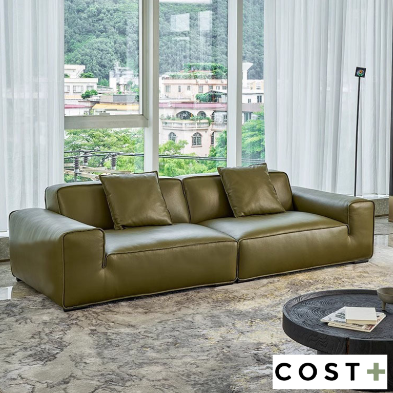 Bentley 6 Seater Italian Leather Sofa
