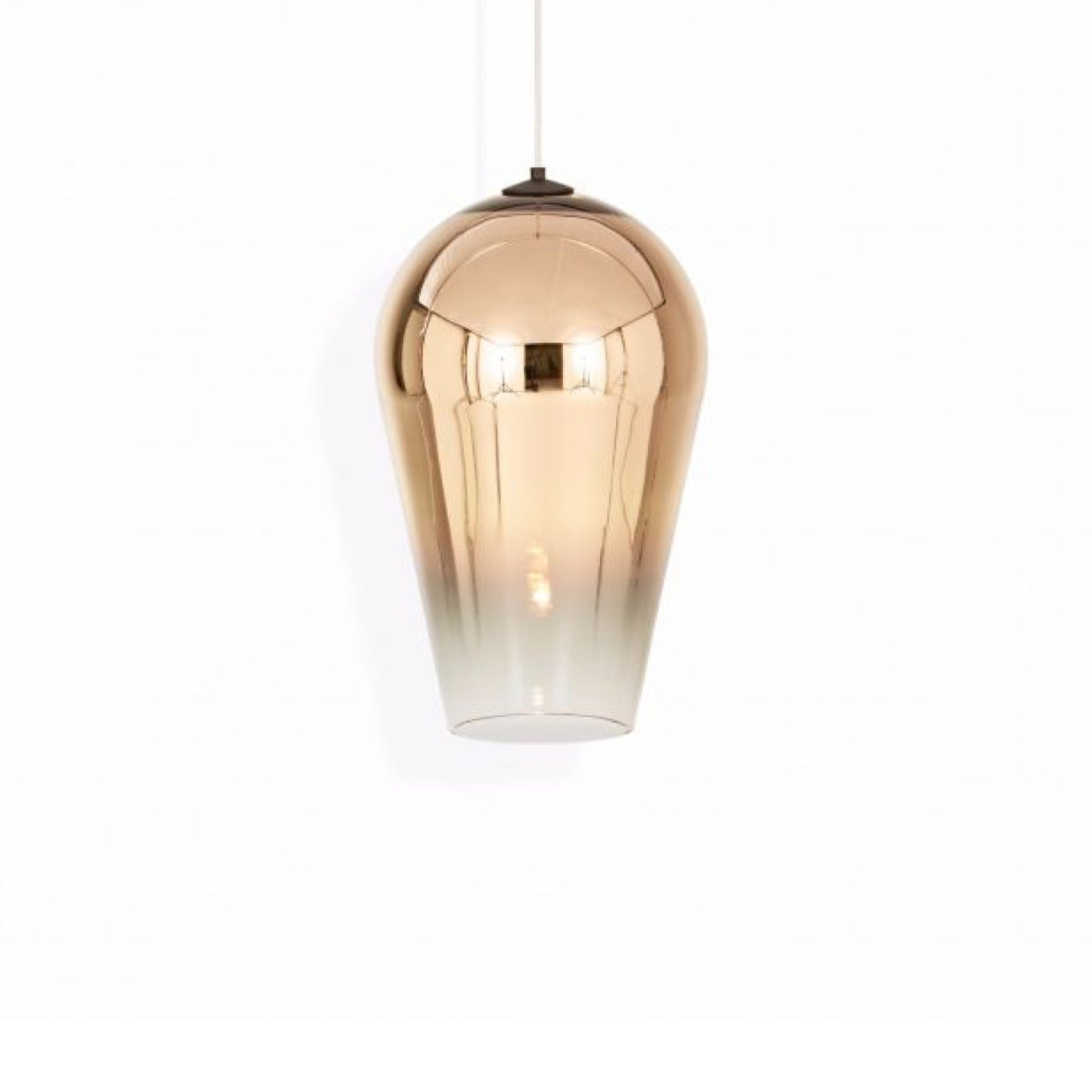 Travis Pendant Lamp boasts soft forms and bold metallized finishes, intriguing and captivating at first sight.