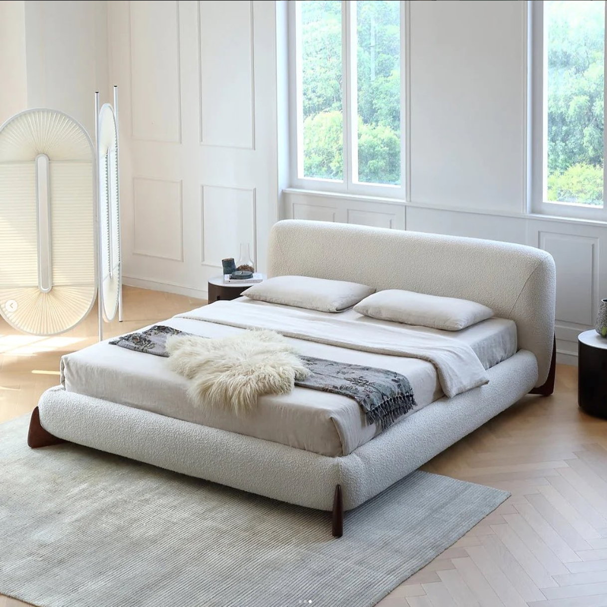 Mcmillan King Size Bouclé Bed Frame