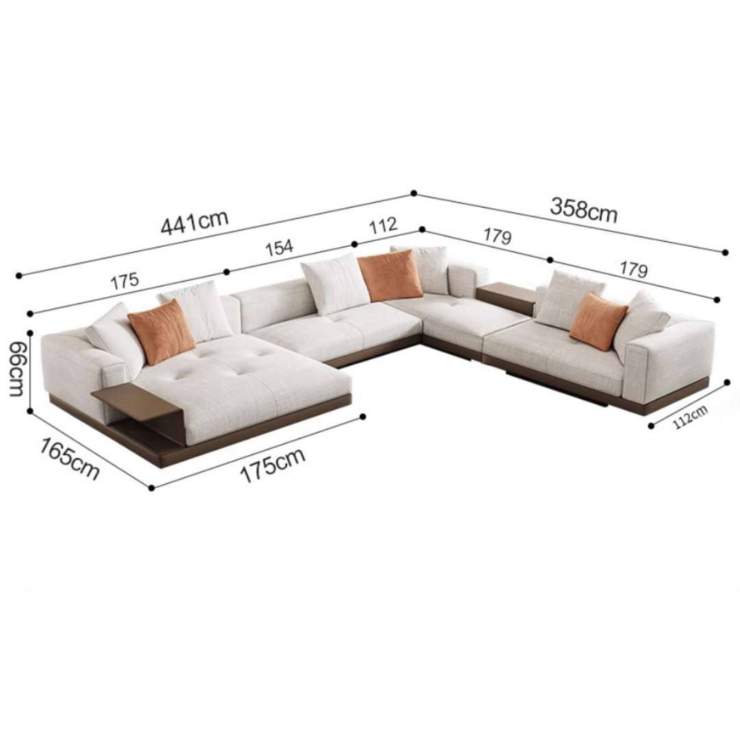 Hull 8 Seater Fabric U-Shape Sofa