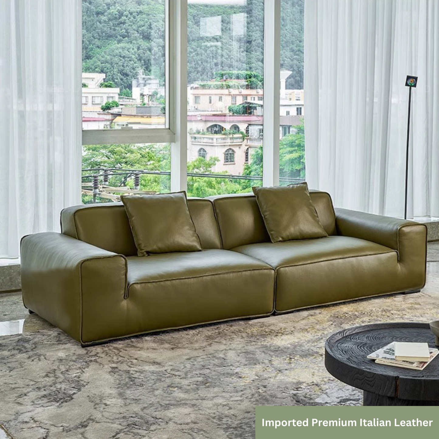Bentley 4 Seater Italian Leather Sofa