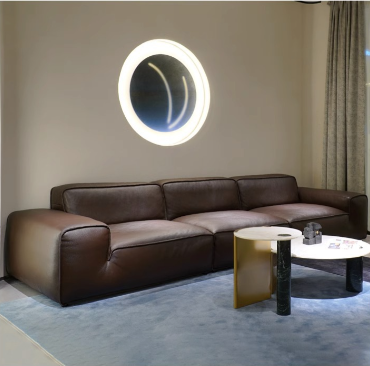 Bentley 6 Seater Italian Leather Sofa